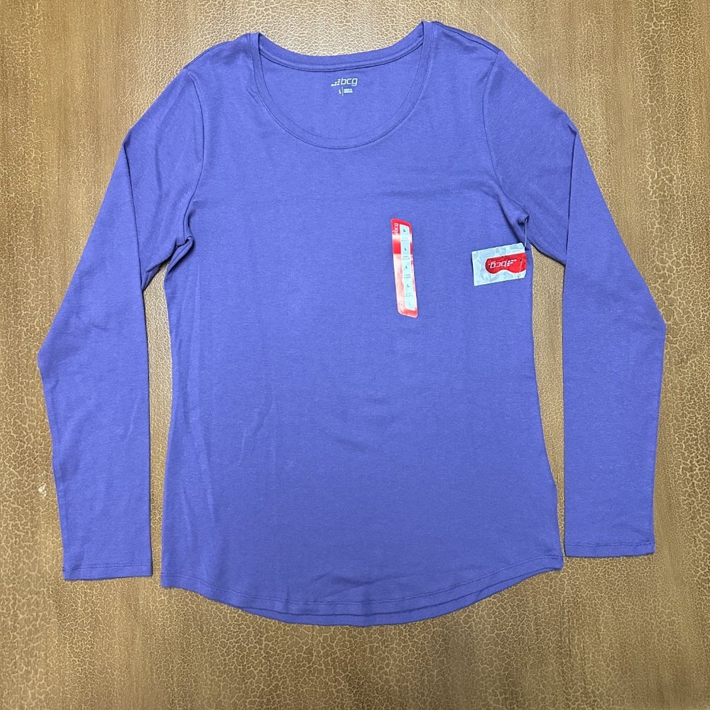 BCG Lifestyle LS Crew Signature Tee Mystical - Long Sleeve Size Large NWT